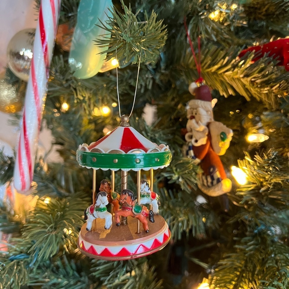 ❤️Rare Vintage 1974 Christmas Carousel Horse Ornament